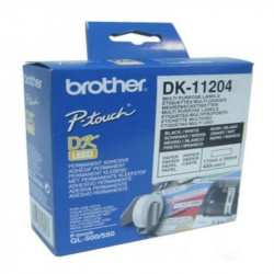 multipurpose printer labels brother dk11204 17 x 54 mm black white white