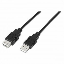Extension Lead NANOCABLE 10.01.0203-BK 1,8 m USB female plug Male Plug Black