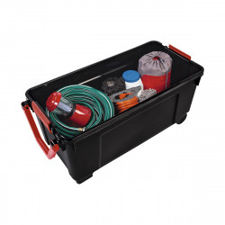 storage box with wheels iris black red polypropylene 170 l 49 x 103 x 50 cm