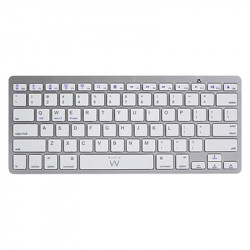 bluetooth keyboard ewent ew3161 white silver qwerty