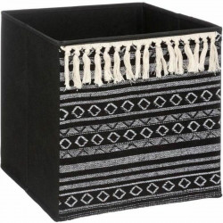 decorative basket five etnic with tassles 31 x 31 x 31 cm