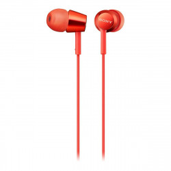 headphones with microphone sony mdr-ex155ap red