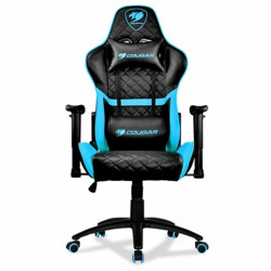 gaming chair cougar armor one reclining backrest adjustable height blue black