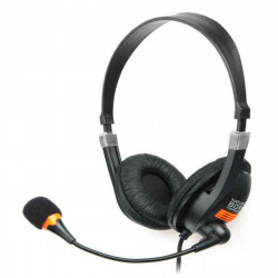 headphones with microphone natec nsl-0294 black orange 1 unit