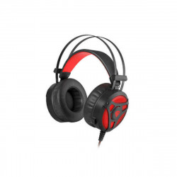 headphones with microphone genesis neon 360 red black
