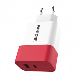 chargeur mural pantone pt-pdac02r1 blanc rouge 15 w