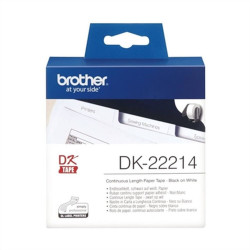 bande continue de papier thermique brother dk-22214 12 x 30 48 mm noir noir blanc blanc
