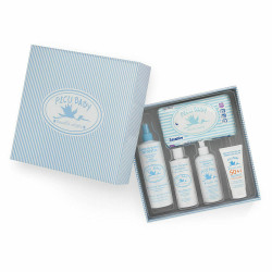 gift set for babies picu baby infantil caja rayas azul new blue 5 pieces