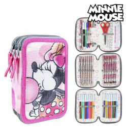triple pencil case giotto minnie mouse 43 pcs pink