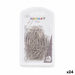 clips small silver metal 24 units