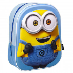 3D School Bag Minions Blue 25 x 31 x 10 cm