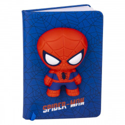 caderno de notas spider-man squishy azul 18 x 13 x 1 cm