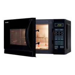 microwave with grill sharp r-742bkw 25 l black 900 w 25 l 1000 w