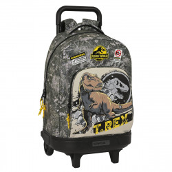 school rucksack with wheels jurassic world warning grey 33 x 45 x 22 cm
