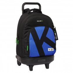 school rucksack with wheels kelme royal blue black 33 x 45 x 22 cm
