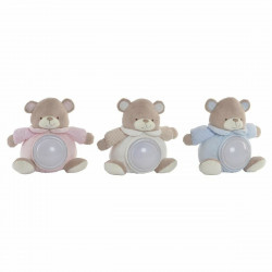 fluffy toy dkd home decor be-184630 beige sky blue light pink children s bear 19 x 11 x 22 cm 3 pieces