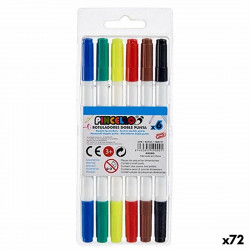conjunto de canetas de feltro ponta dupla multicolor 72 unidades