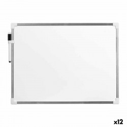magnetic board with marker white aluminium 30 x 40 cm 12 units