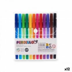 set of biros multicolour 12 units