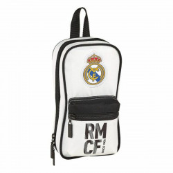 backpack pencil case real madrid c.f. white black 12 x 23 x 5 cm