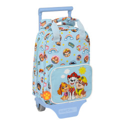school rucksack with wheels the paw patrol sunshine blue 20 x 28 x 8 cm