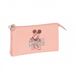 triple carry-all mickey mouse clubhouse cotton pink 22 x 12 x 3 cm