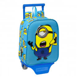 school rucksack with wheels minions minionstatic blue 22 x 28 x 10 cm