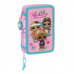 School Case with Accessories LOL Surprise! Glow girl Pink 12.5 x 19.5 x 4 cm (28 Pieces)