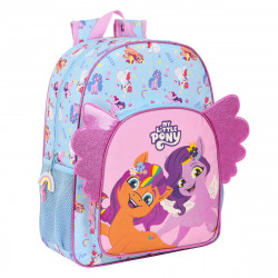 school bag my little pony wild & free blue pink 33 x 42 x 14 cm