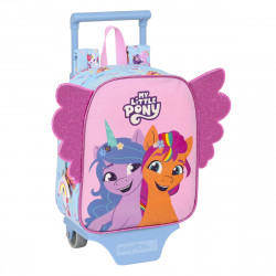 school rucksack with wheels my little pony wild & free blue pink 22 x 27 x 10 cm