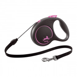 dog lead flexi black design 5 m pink size s