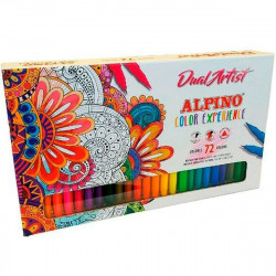 set of felt tip pens alpino dual artist multicolour 72 pieces