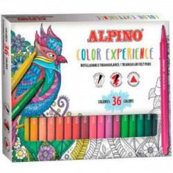set of felt tip pens alpino color experience 36 pieces multicolour