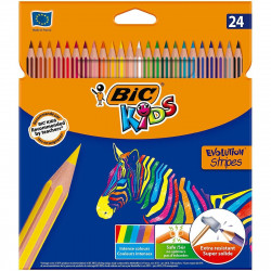colouring pencils bic kids evolution stripes multicolour 24 pieces