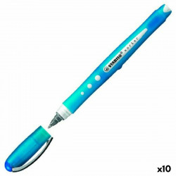 liquid ink pen stabilo roller worker blue 0 5 mm 10 units