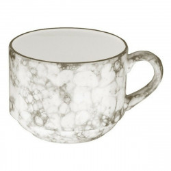 cup inde gourmet porcelain white brown 18 cl
