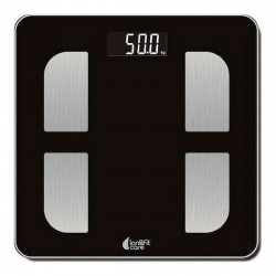 digital bathroom scales longfit care black multifunction 33 x 4 x 33 cm