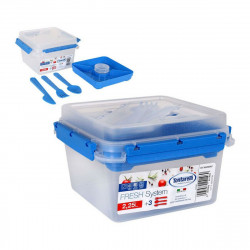 compartment lunchbox with cutlery tontarelli fresh system plastic 2 25 l 19 x 19 x 11 6 cm