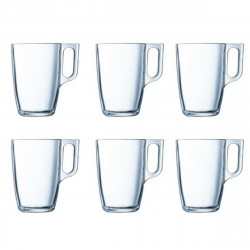 set of mugs luminarc nuevo transparent glass 320 ml 6 units
