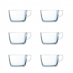 set of mugs luminarc nuevo transparent glass 0 5 l 6 pcs