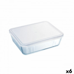 rectangular lunchbox with lid pyrex cook & freeze 25 x 20 cm transparent silicone glass 2 6 l 6 units