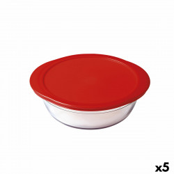 round lunch box with lid Ô cuisine cook & store 21 x 21 x 7 cm red 1 1 l silicone glass 5 units