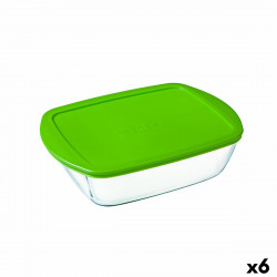 rectangular lunchbox with lid pyrex cook & store green 1 1 l 23 x 15 x 7 cm silicone glass 6 units