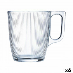 cup luminarc stripy breakfast transparent glass 250 ml 6 units