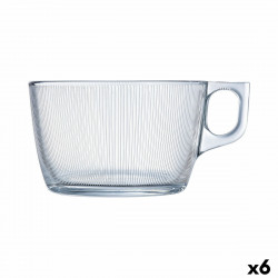 cup luminarc stripy large transparent glass 500 ml 6 units