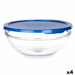 round lunch box with lid chefs blue 1 7 l 20 5 x 9 x 20 5 cm 4 units