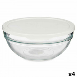 round lunch box with lid chefs white 1 135 l 17 2 x 7 6 x 17 2 cm 4 units